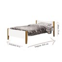 Ver imagem 2 de Cama Solteiro Simba Branco Acetinado com Pés Madeira – Reller