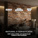 Ver imagem 4 de Kit 4 Placas Adesivas Madeira Rústica Estilo Tacos 3d 60x40cm | Fácil Instalação