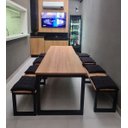 Ver imagem 5 de Mesa Estilo/Modelo Industrial com 4 bancos (2,50 x 0,90)