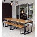 Ver imagem 1 de Mesa Estilo/Modelo Industrial com 4 bancos (2,50 x 0,90)