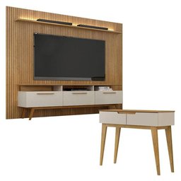 Home Suspenso Curitiba com Led Rack Bancada São Paulo e Aparador Bellíssima Cinamomo Off White - - 1