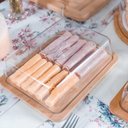 Ver imagem 6 de Conjunto Queijeira Redonda e Porta Frios Bambu com Tampa Plástica Lyor Mesa Posta