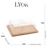 Conjunto Queijeira Redonda e Porta Frios Bambu com Tampa Plástica Lyor Mesa Posta - 8