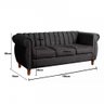 Sofá Realeza Decorativo 3 Lugares Chesterfield Colonial Preto - 2
