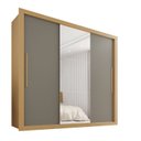 Ver imagem 3 de Guarda-Roupa Casal 3 Portas com Espelho Central 4 Gavetas Costa Rica Marrom Jequitibá/Granizo
