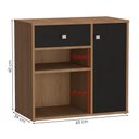Ver imagem 3 de Mesa Escrivaninha e Armario para Escritorio B32 Mel Preto Novam