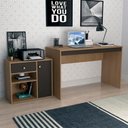 Ver imagem 5 de Mesa Escrivaninha e Armario para Escritorio B32 Mel Preto Novam