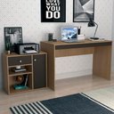 Ver imagem 4 de Mesa Escrivaninha e Armario para Escritorio B32 Mel Preto Novam