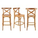 Ver imagem 1 de Conjunto 3 Banquetas Texas Verniz Natural Gamma Móveis Marrom