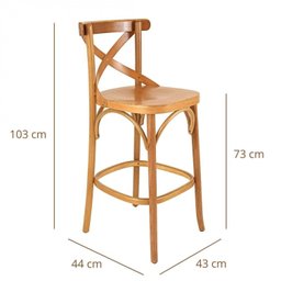 Conjunto 3 Banquetas Texas Verniz Natural Gamma Móveis - 5