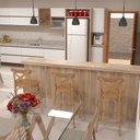 Ver imagem 3 de Conjunto 3 Banquetas Texas Verniz Natural Gamma Móveis Marrom