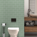 Ver imagem 3 de Papel de Parede Adesivo Azulejo Verde Lavável Fosco 3m