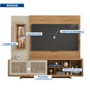 Ver imagem 3 de Estante Home para TV até 75 Polegadas com Espelho 2 Portas 5 Nichos 3 Prateleiras Linus Caemmun