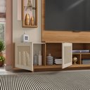 Ver imagem 5 de Estante Home para TV até 75 Polegadas com Espelho 2 Portas 5 Nichos 3 Prateleiras Linus Caemmun