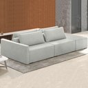 Ver imagem 2 de Sofá Ilha Modular com Puff para Sala Living 232cm Georgia K04 Bouclê Bege - Mpozenato