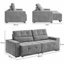 Ver imagem 4 de Sofá Supreme Retrátil Reclinável 3 Lugares 2,00m Bege