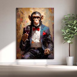 Quadro Decorativo Animais Monkey Evolution - 200x120 Cm - 4 Quadro Decorativo Animais Monkey Evolution - 200x120 Cm - 4