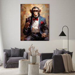 Quadro Decorativo Animais Monkey Evolution - 200x120 Cm - 2 Quadro Decorativo Animais Monkey Evolution - 200x120 Cm - 2