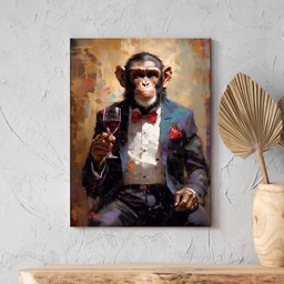 Quadro Decorativo Animais Monkey Evolution - 200x120 Cm - 1 Quadro Decorativo Animais Monkey Evolution - 200x120 Cm - 1