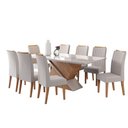 Ver imagem 2 de Mesa de Jantar 8 Lugares Atlantis com Vidro Mel/Off White/Marfim - Viero Móveis