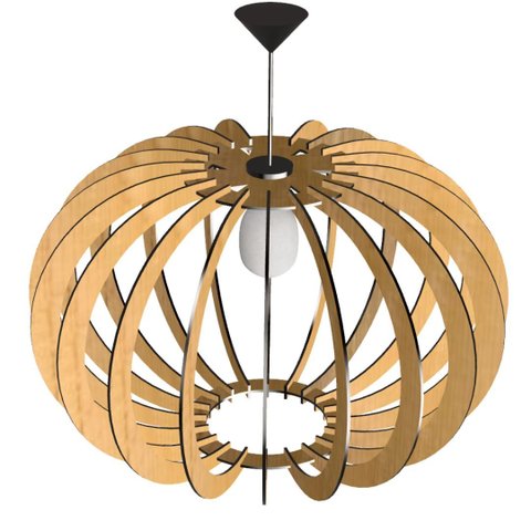 Luminária Teto tipo Pendente OLIMPÍA MDF Completa -:MDF CRU
