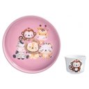 Ver imagem 4 de Kit Higiene Bebê Porta Algodão Banheiro Quarto Nuvem Safari KB- 023 PGB Rosa Claro