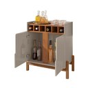 Ver imagem 4 de Conjunto Cristaleira e Bar Cosmic 2 Portas 4 Prateleiras MDF MDP Off White Cedro