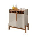 Ver imagem 3 de Conjunto Cristaleira e Bar Cosmic 2 Portas 4 Prateleiras MDF MDP Off White Cedro