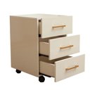 Ver imagem 6 de Mesa de Escritório em L 135cm com Gaveteiro Dalla Costa Mdf Cor:off White com Freijó e Gold