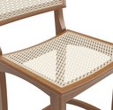 Ver imagem 6 de Kit 2 Banquetas Alta Karina Rattan Luxo Balcão Banco Puff Pés em Madeira Maciça Sacada Hall Cor Bege