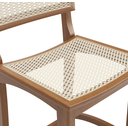 Ver imagem 6 de Kit 2 Banquetas Alta Karina Rattan Luxo Balcão Banco Puff Pés em Madeira Maciça Sacada Hall Cor Bege