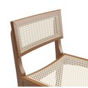 Ver imagem 5 de Kit 2 Banquetas Alta Karina Rattan Luxo Balcão Banco Puff Pés em Madeira Maciça Sacada Hall Cor Bege