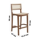 Ver mais imagens de Kit 2 Banquetas Alta Karina Rattan Luxo Balcão Banco Puff Pés em Madeira Maciça Sacada Hall Cor Bege