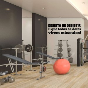 Adesivo de Parede Frase Desista de Desistir Motivação Academia Kanto Store Adesivo de Parede Logo Ac