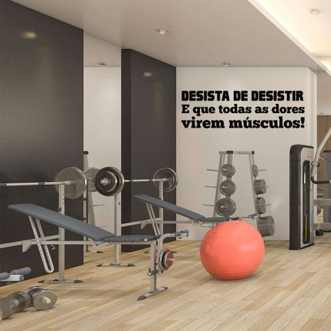 Adesivo de Parede Frase Desista de Desistir Motivação Academia Kanto Store Adesivo de Parede Logo Ac
