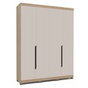 Ver imagem 1 de Guarda Roupa Solteiro 180cm 4 Portas Barcelona Politorno Móveis