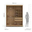 Ver imagem 2 de Guarda Roupa Solteiro 180cm 4 Portas Barcelona Politorno Móveis