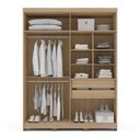 Ver imagem 4 de Guarda Roupa Solteiro 180cm 4 Portas Barcelona Politorno Móveis