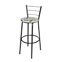 Ver imagem 3 de Jogo 4 Banqueta Alta Para Cozinha Epoxi Preta Estofado Floral  Floral 