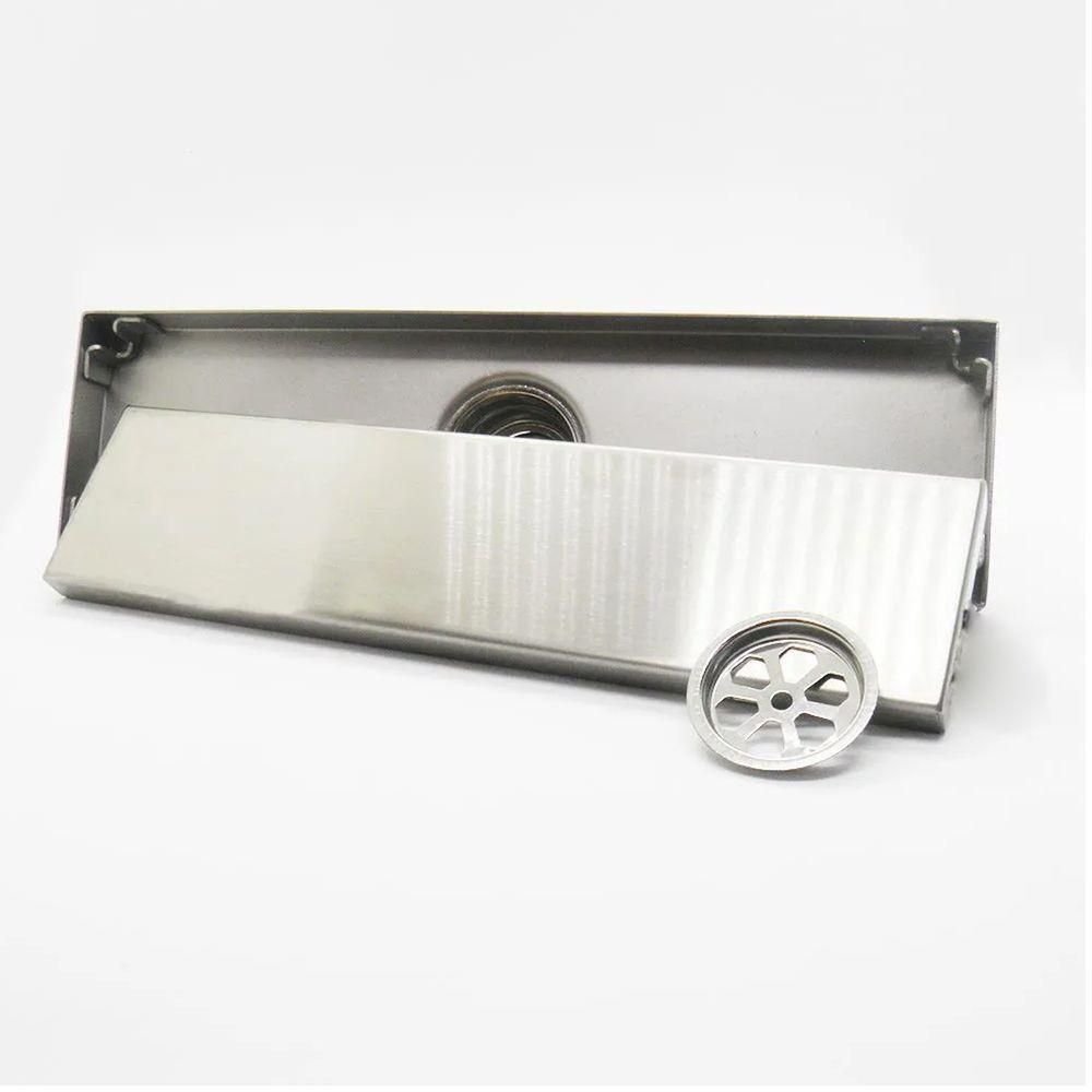 Ralo Linear Oculto Inox 40cm Invisivel Banheiro Lavabo Anti Odor Anti Inseto Resistente Seguro - 4