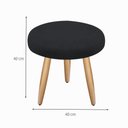 Ver imagem 3 de Kit Poltrona Opala Talita Cadeira Decorativa + Puff Redondo Pés Palito Mercado Dos Móveis:preto