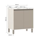 Ver imagem 5 de Balcão de Cozinha com Tampo 80 Cm 2 Portas de Abrir 1 Prateleira Linea Luciane Móveis