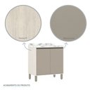 Ver imagem 7 de Balcão de Cozinha com Tampo 80 Cm 2 Portas de Abrir 1 Prateleira Linea Luciane Móveis