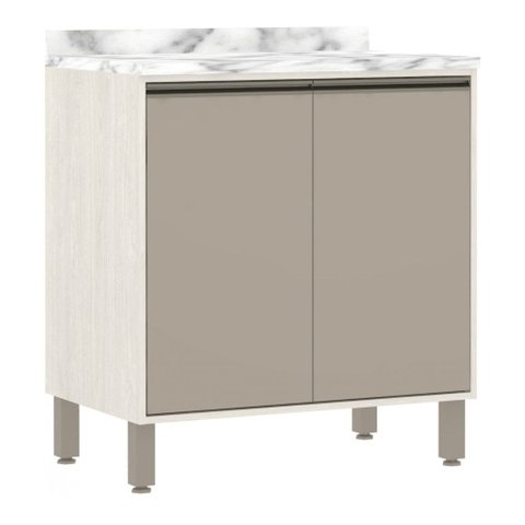 Balcão de Cozinha com Tampo 80 Cm 2 Portas de Abrir 1 Prateleira Linea Luciane Móveis