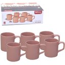 Ver imagem 1 de Jogo de Xicara para Cafe de Porcelana Rosa 6 Pecas 100ml