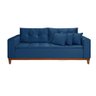 Sofá Atenas 2,00 Veludo Azul Marinho Base Madeira Living Império Estofados - 3