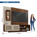 Ver imagem 3 de Estante Home para TV até 75 Polegadas com Espelho 2 Portas 5 Nichos 3 Prateleiras Linus Caemmun