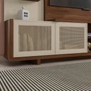 Ver mais imagens de Estante Home para TV até 75 Polegadas com Espelho 2 Portas 5 Nichos 3 Prateleiras Linus Caemmun