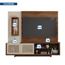 Ver imagem 5 de Estante Home para TV até 75 Polegadas com Espelho 2 Portas 5 Nichos 3 Prateleiras Linus Caemmun