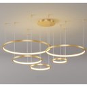 Ver imagem 6 de Pendente Led 5 Anéis / Aros 3000k 163w Bivolt Ø200x500cm Alumínio - Astra Led